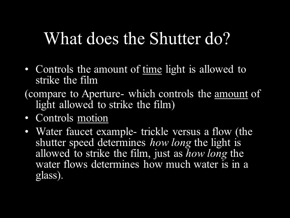 What does the Shutter do.