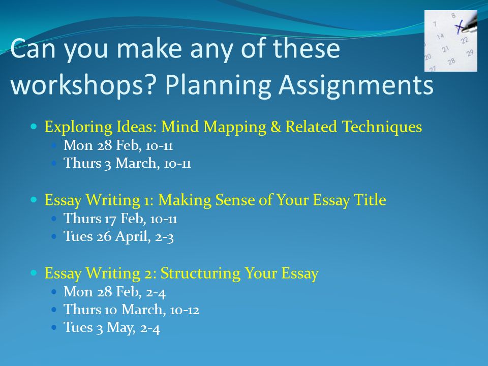 Can you make any of these workshops.