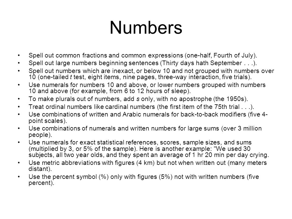How to write out numbers in an essay