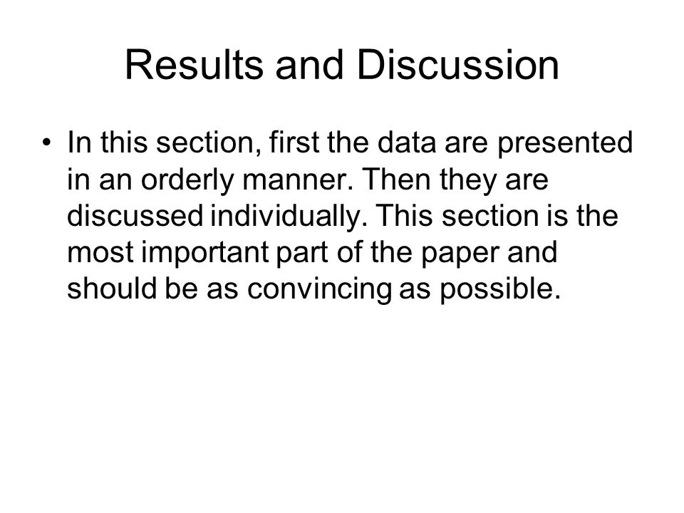 Results discussion research paper sample