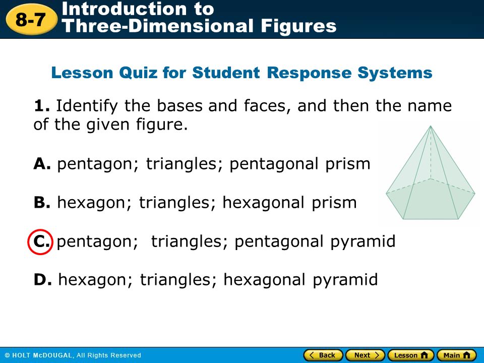 8-7 Introduction to Three-Dimensional Figures 1.