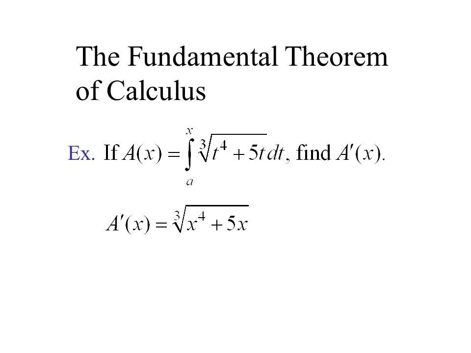 The Fundamental Theorem of Calculus Ex.