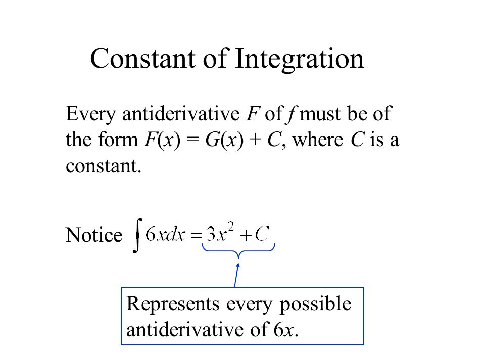 Every antiderivative F of f must be of the form F(x) = G(x) + C, where C is a constant.