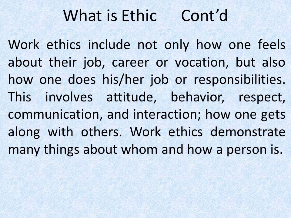 job ethics