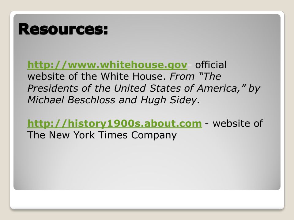 official website of the White House.