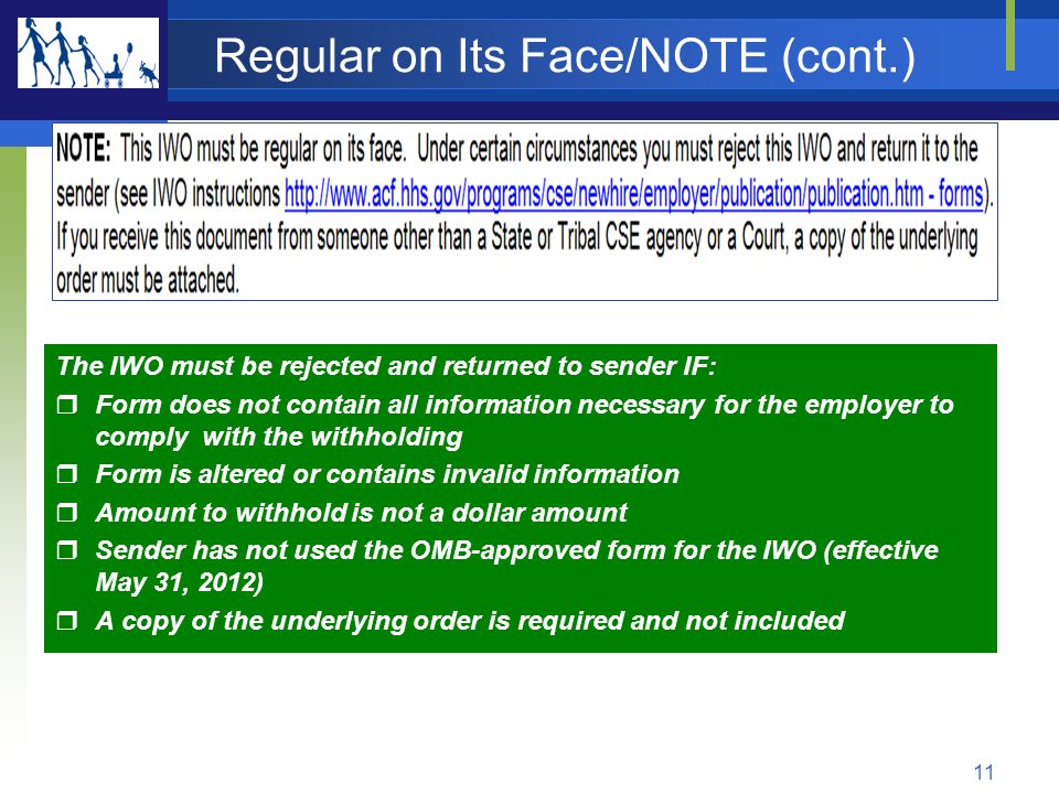 income withholding for support iwo a guide to the iwo april ppt iwo form