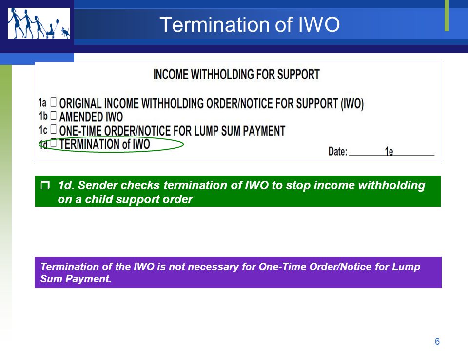 income withholding for support iwo a guide to the iwo april ppt iwo form
