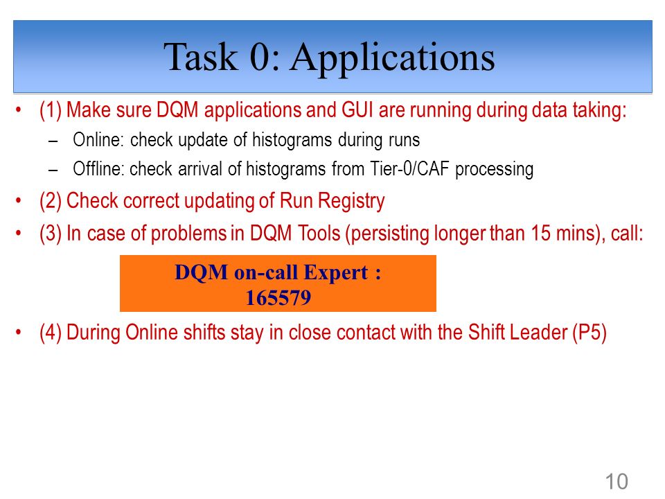 central dqm shift tutorial online offline overview of the cms daq online check registry