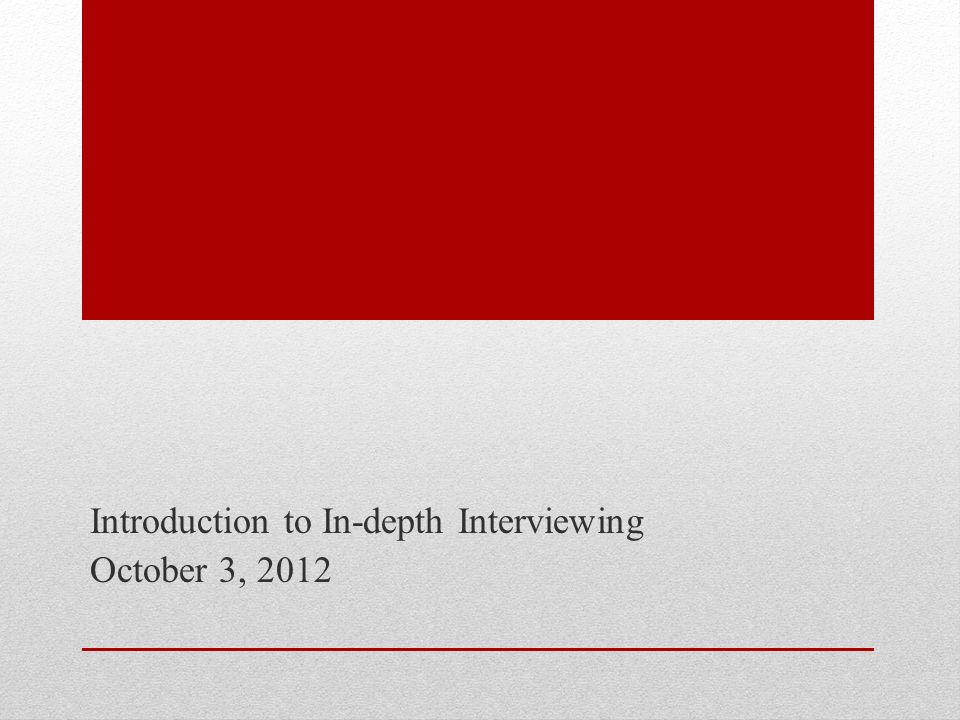 indepth interviewing