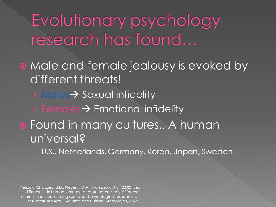 sex differences jealousy evolution physiology and psycholo Sex differences in human jealousy and physiological responses on the consistent with the core evolutionary hypothesis of sex differences in human jealousy. sex differences jealousy evolution physiology and psycholo Sex differences in human jealousy and physiological responses on the consistent with the core evolutionary hypothesis of sex differences in human jealousy.