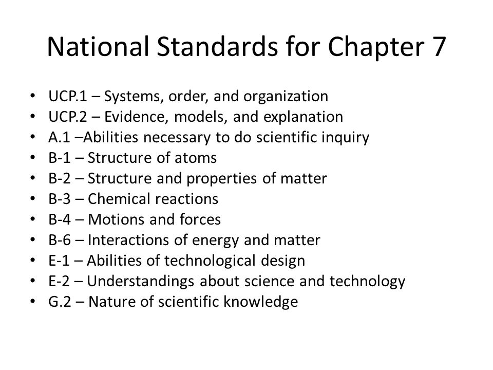 Chapter 7 Ionic Compoundetals National Standards For Chapter 7 Ionic Compoundetals 2 National