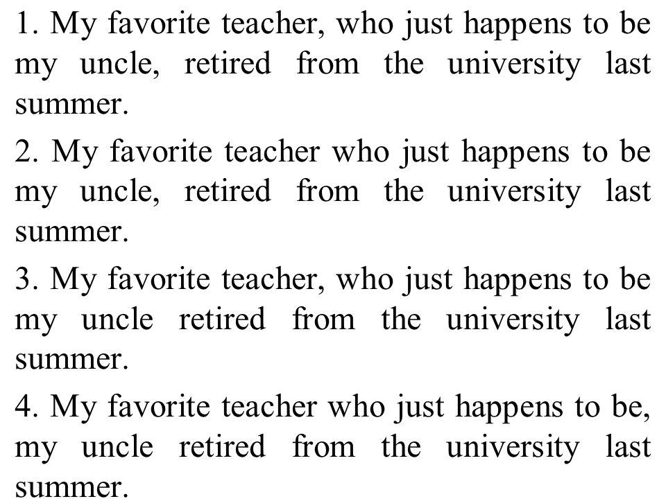 Sample essay about favorite teacher