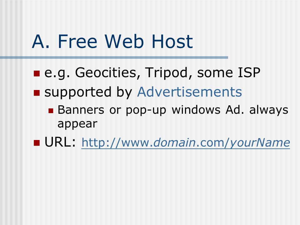 A. Free Web Host e.g.