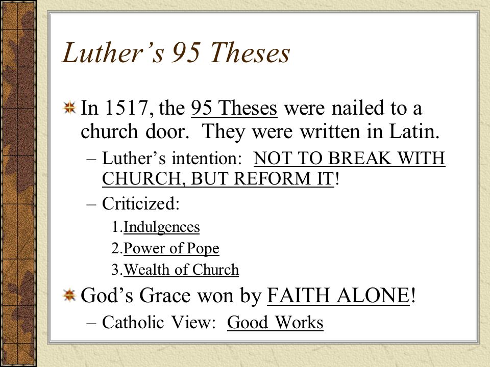 Martin luther 95 theses essay