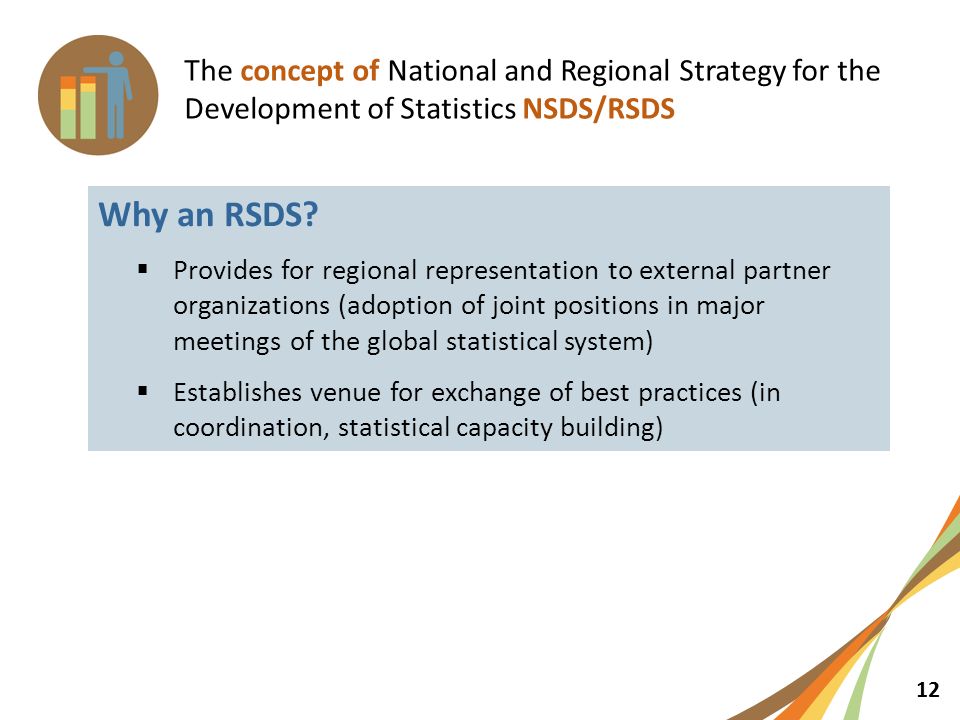 12 The concept of National and Regional Strategy for the Development of Statistics NSDS/RSDS Why an RSDS.
