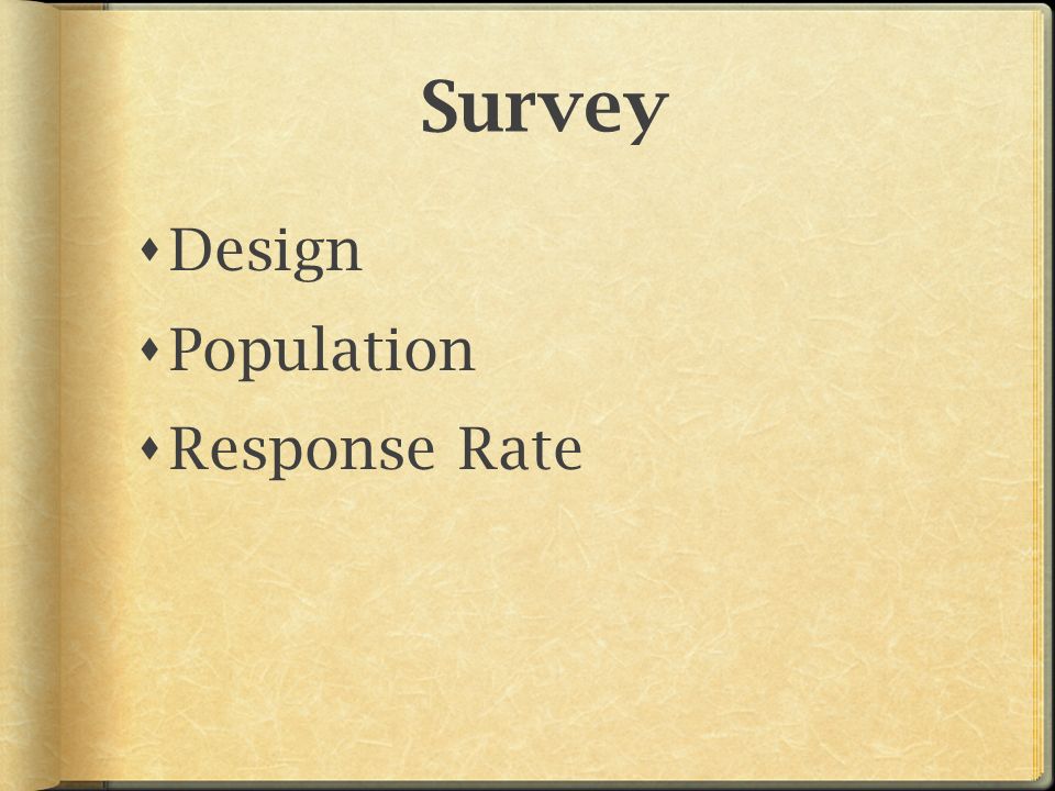 Survey  Design  Population  Response Rate