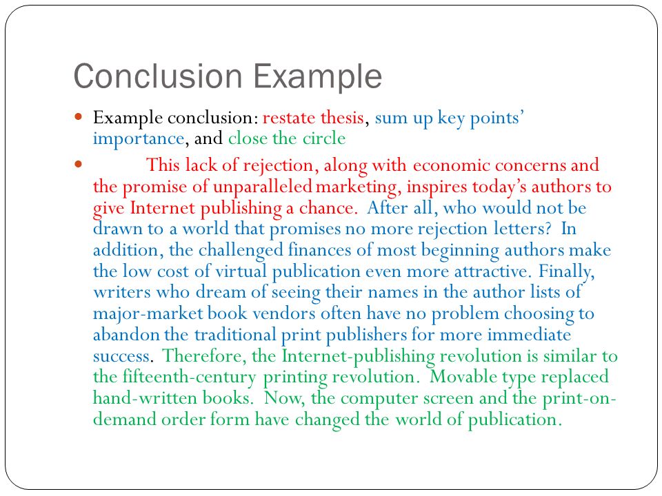 Example of conclusion in thesis