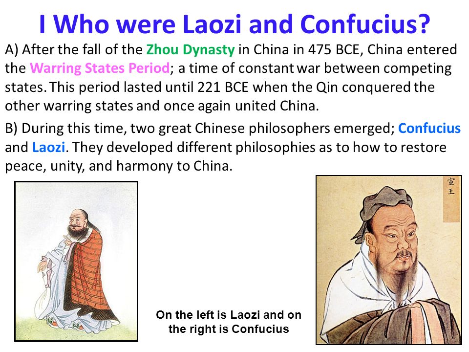 I Who were Laozi and Confucius.