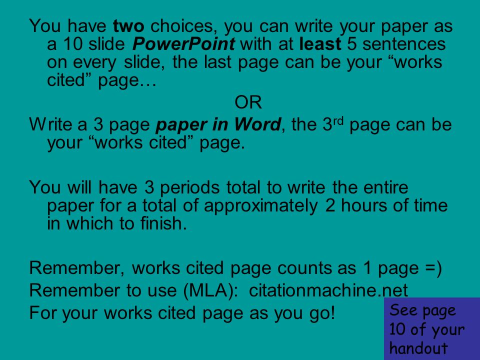 now that we know how to get great websites and how to do the works does works cited page count