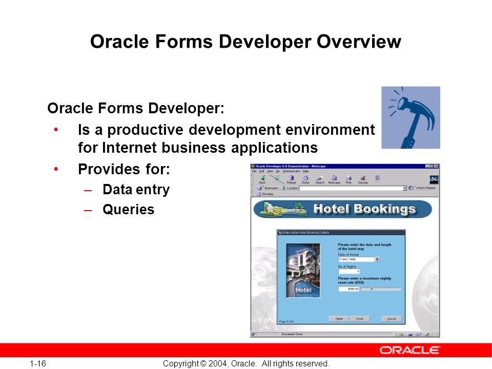1-16 Copyright © 2004, Oracle. All rights reserved.