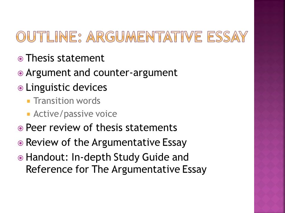 Thesis argumentative essay