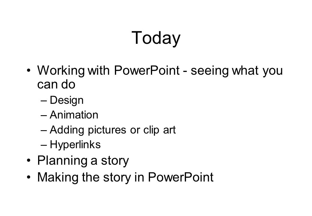 Power Point Story Telling Using Power Point to learn about using PowerPoint