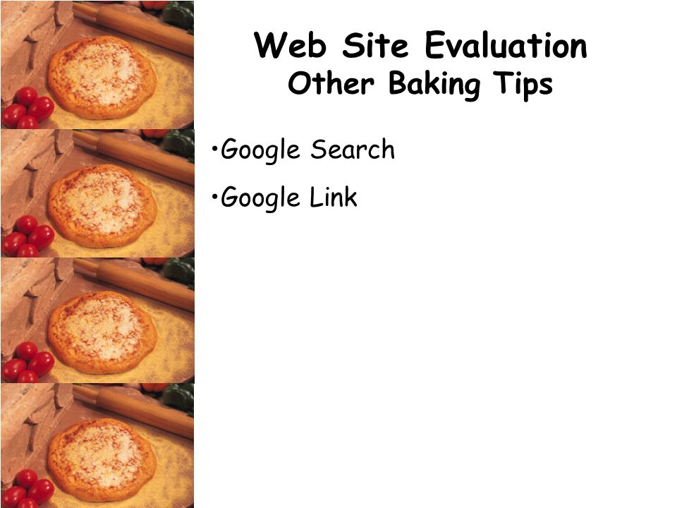 Web Site Evaluation Other Baking Tips Google Search Google Link