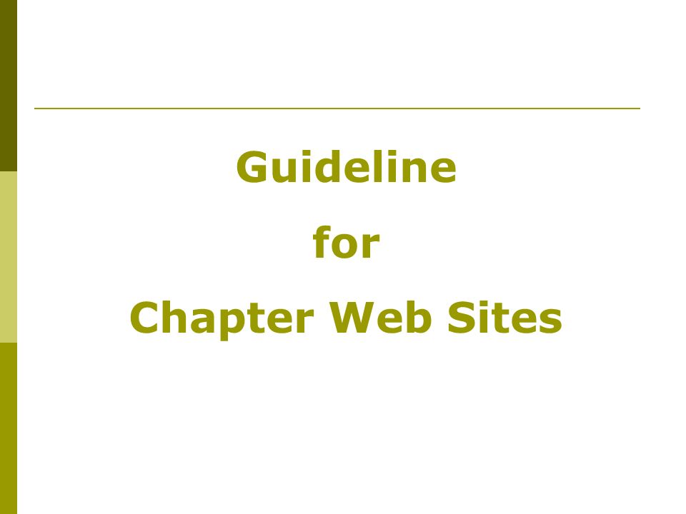 Guideline for Chapter Web Sites