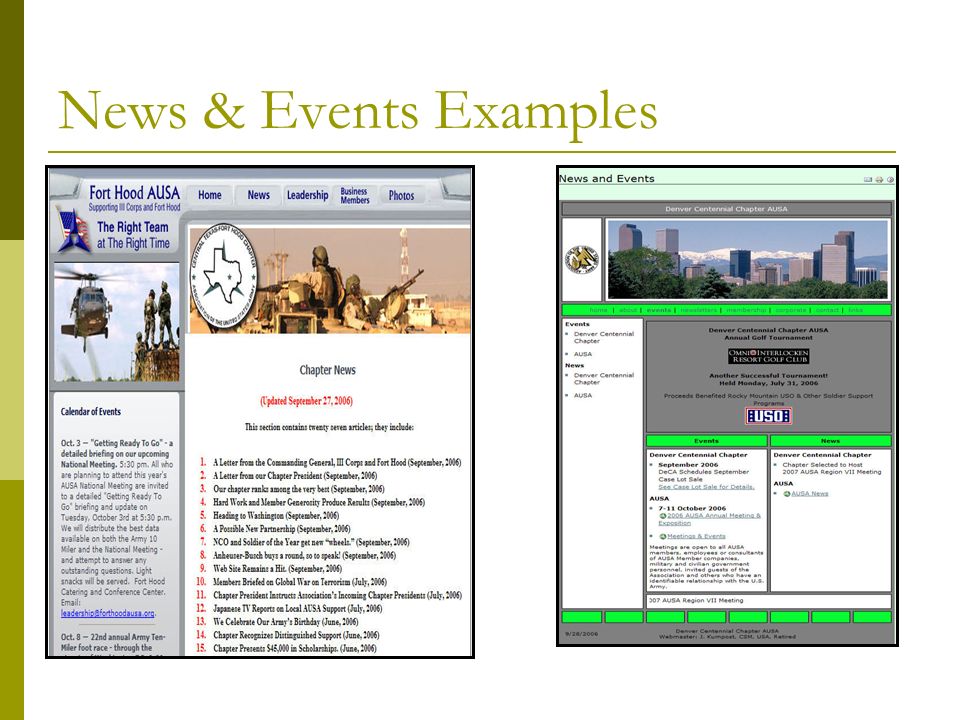 News & Events Examples