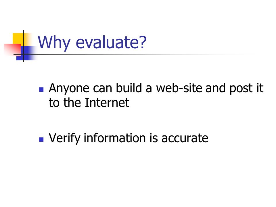Why evaluate.