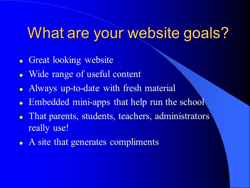 What are your website goals.
