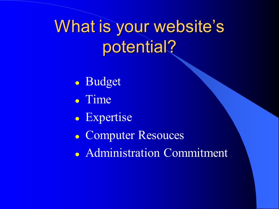 What is your website’s potential.