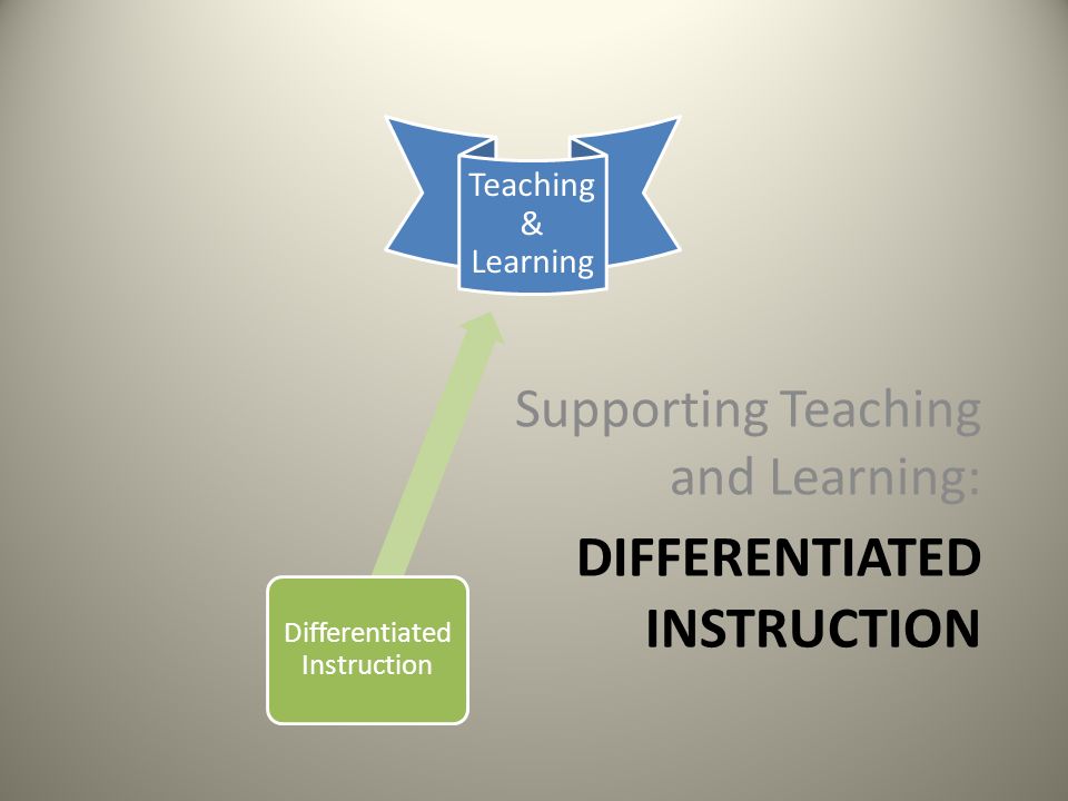 DIFFERENTIATED INSTRUCTION Supporting Teaching and Learning: Teaching & Learning Differentiated Instruction