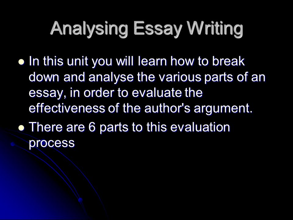 Parts of an evaluation essay