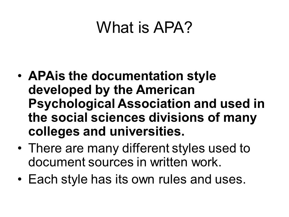 What is APA.