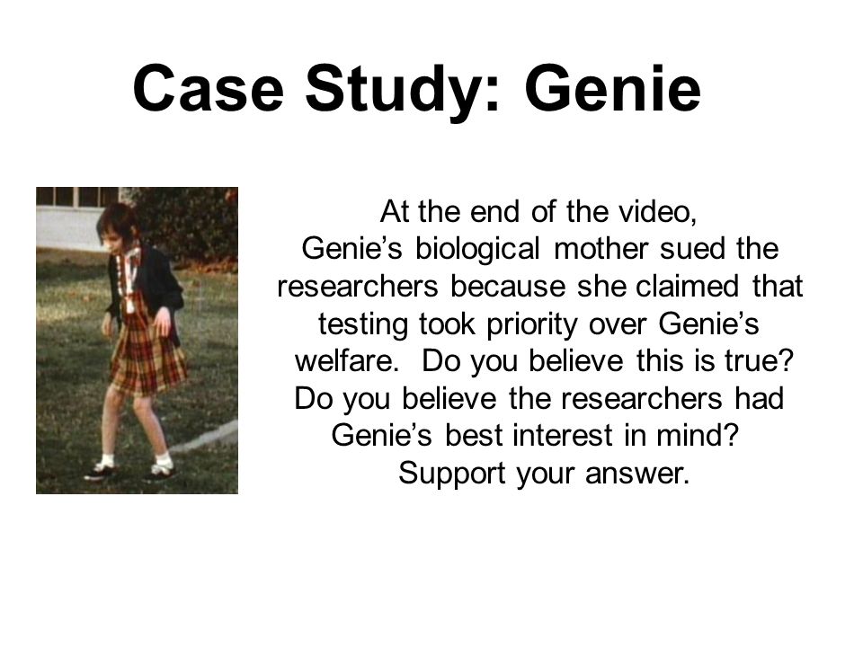 Psychological case study of genie