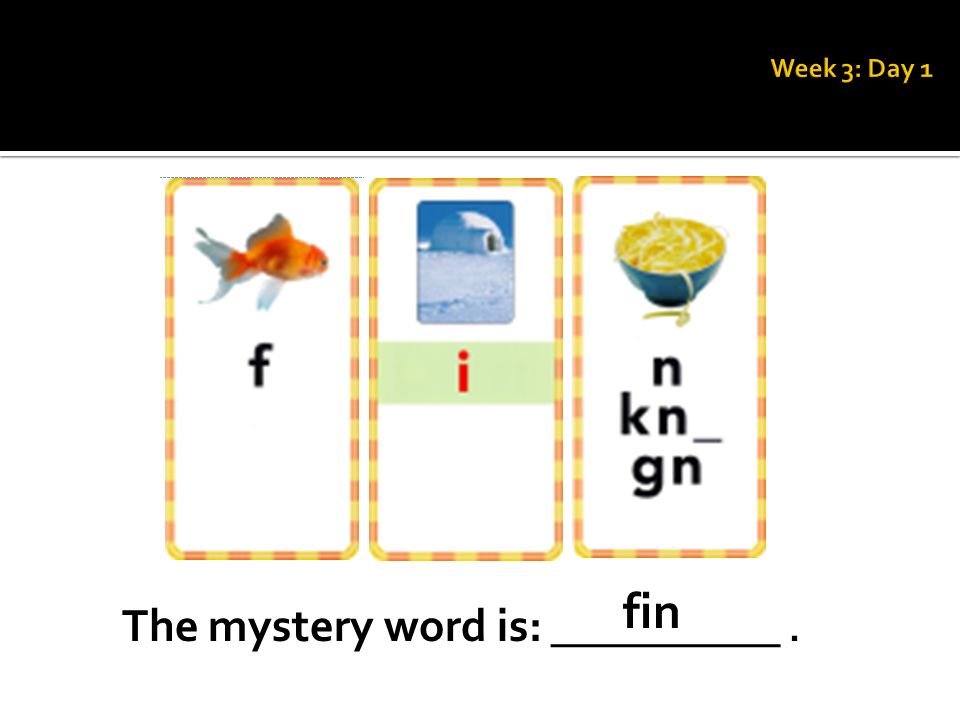 The mystery word is: __________. fin