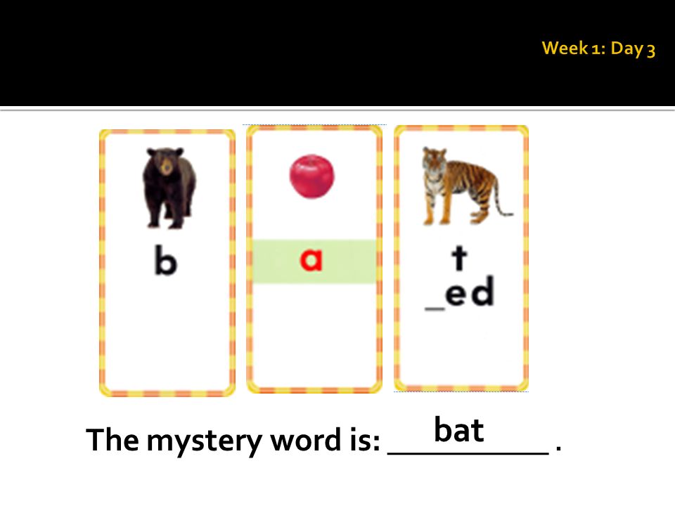 The mystery word is: __________. bat
