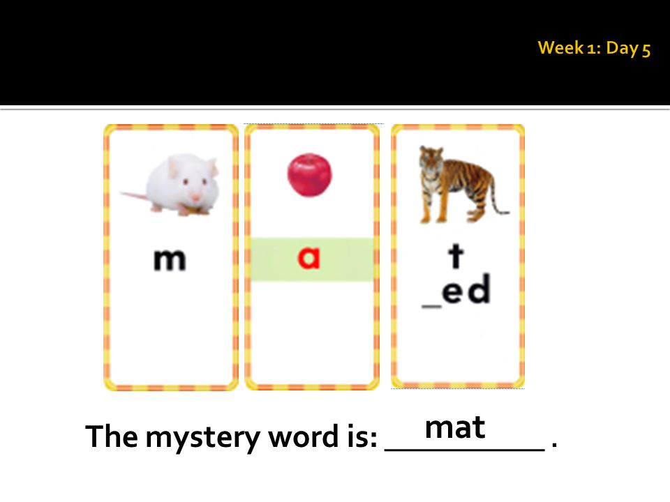 The mystery word is: __________. mat