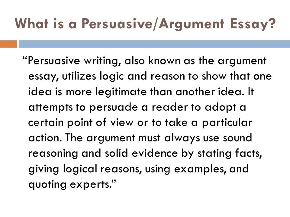 Point of argument essay