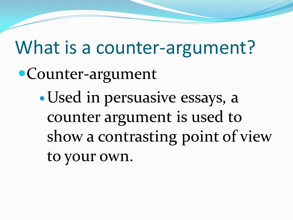 Counter arguments in research papers