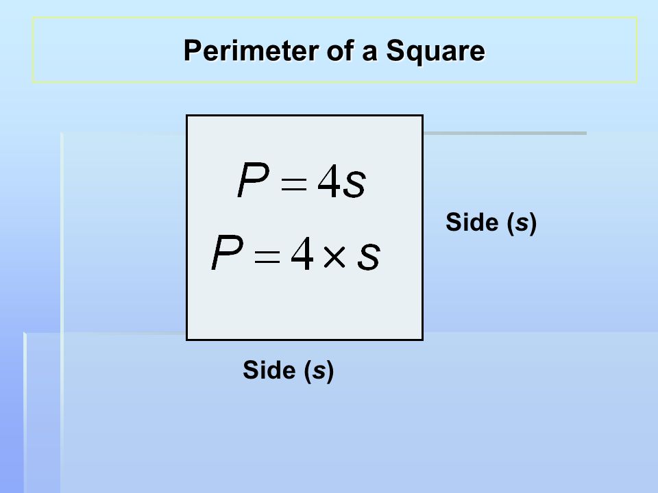 Side (s) Perimeter of a Square