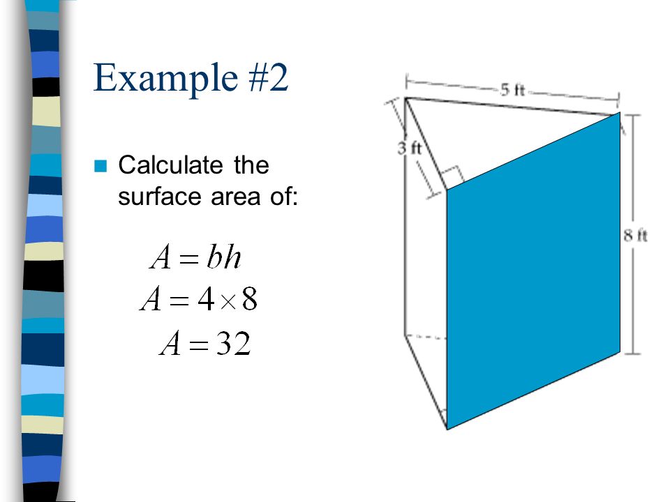 Example #2 Calculate the surface area of: