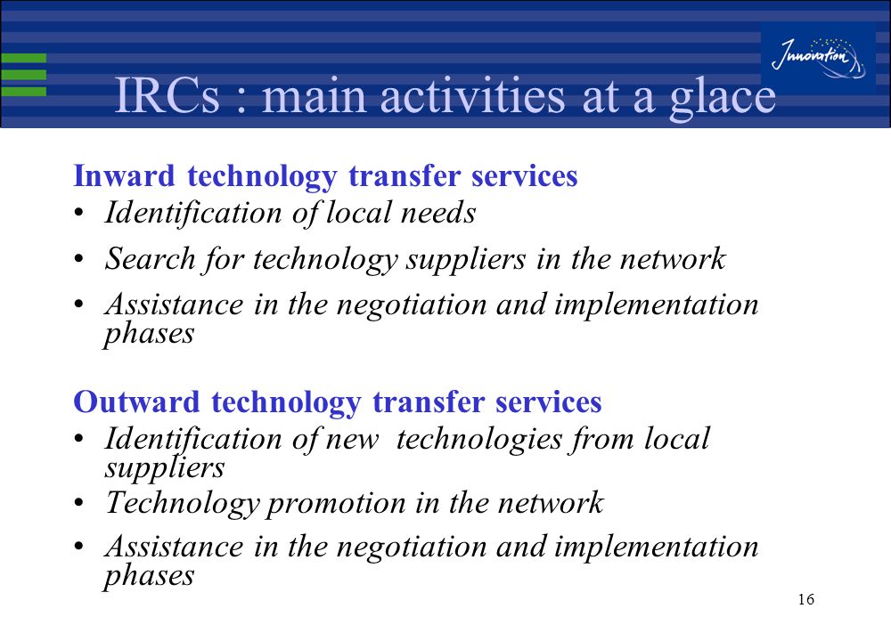 15 IRC Network : where do IRCs operate .