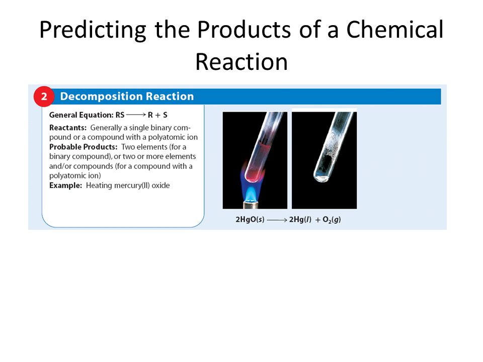 Predicting the Products of a Chemical Reaction 11.2