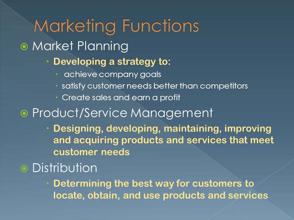 product and service planning