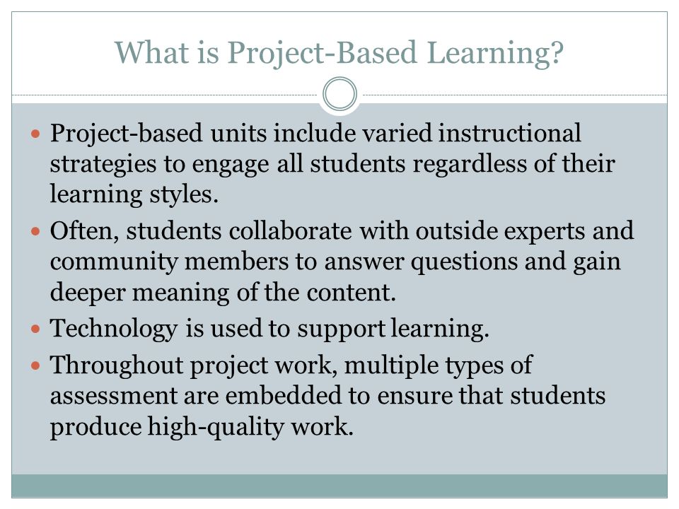 What is Project-Based Learning.