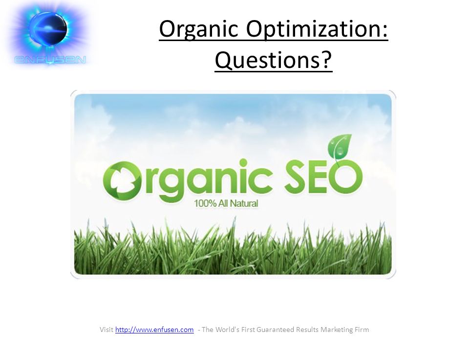 Organic Optimization: Questions.