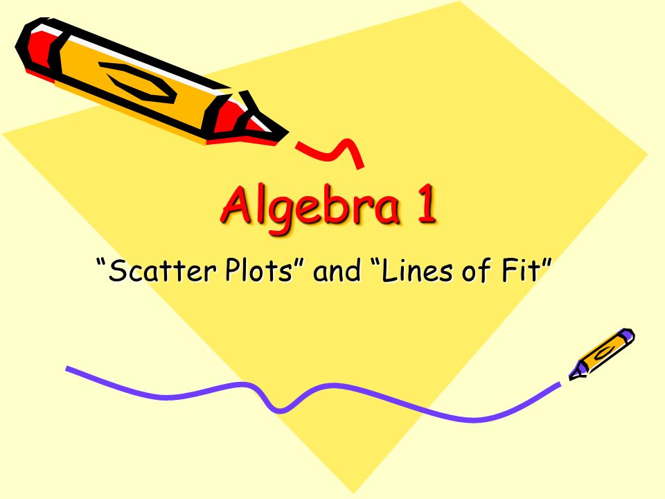 Algebra 1 Scatter Plots and Lines of Fit