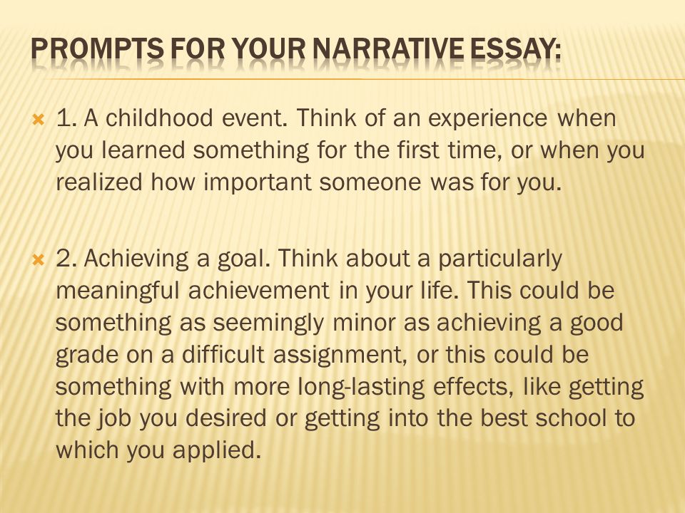 narritive essat Here you'll find a helpful list of 50 narrative essay topics that students can use to develop their topics click here for the full list of topics. narritive essat Here you'll find a helpful list of 50 narrative essay topics that students can use to develop their topics click here for the full list of topics.